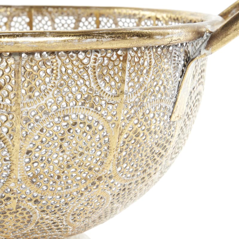 Metal Decorative Bowl - Set of 2 Gold - Roche River Decor