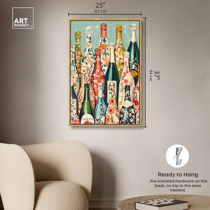 Floral Collection Bottles II Canvas by Art Remedy
