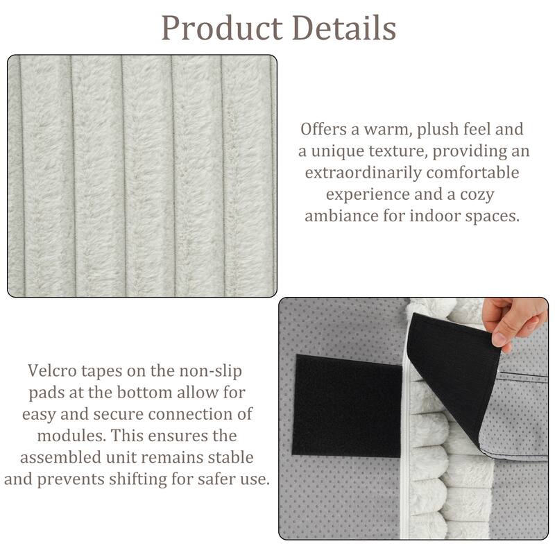 Plush Oversized L-Shape Chaise Lounge