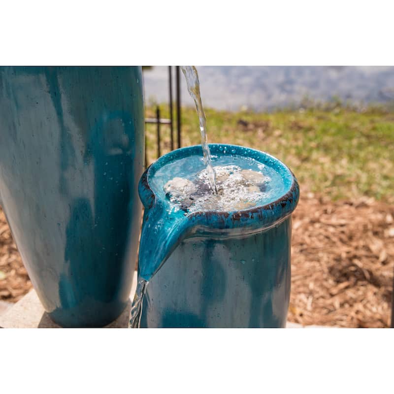 Kenroy Home Vessel Cascading Floor Fountain - Blue