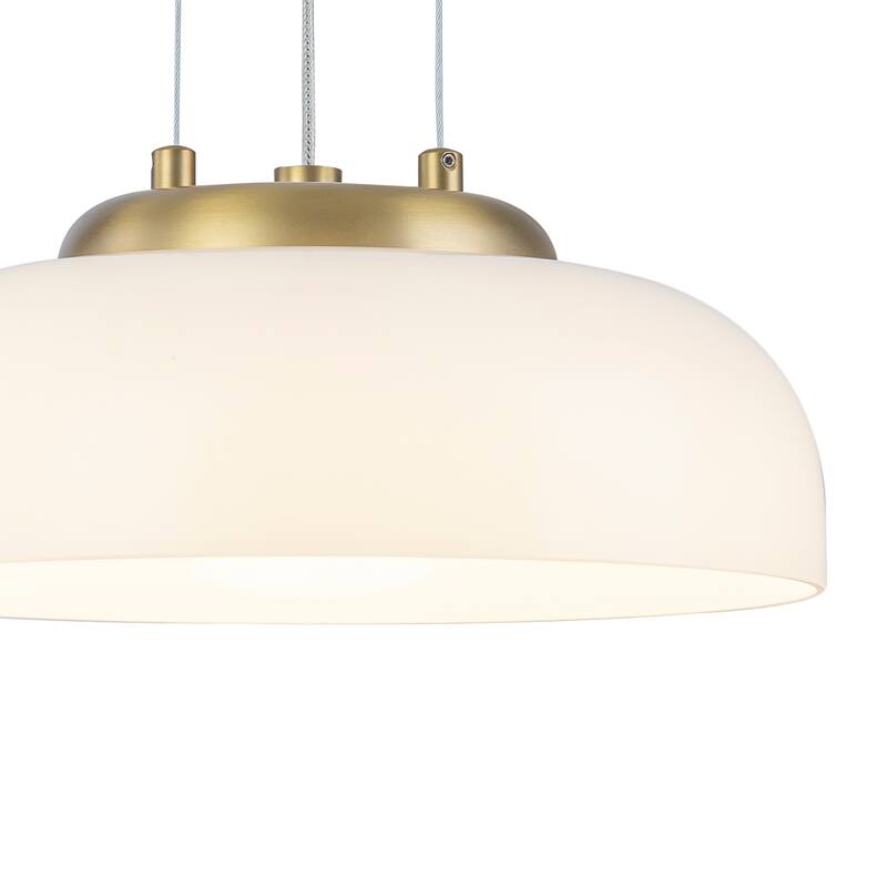 Single Light LED Pendant with Milky White Glass Shade Dimmable Modern