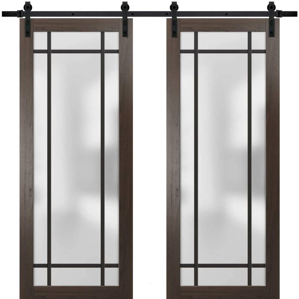 Sturdy Double Barn Door 56 x 80 Planum 2112 Chocolate Ash 13FT