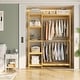 preview thumbnail 34 of 65, Bamboo Closet System Clothes Rack, Large Freestanding Garment Rack Clothing Rack for Hanging Clothes II Medium - Nactural Wood