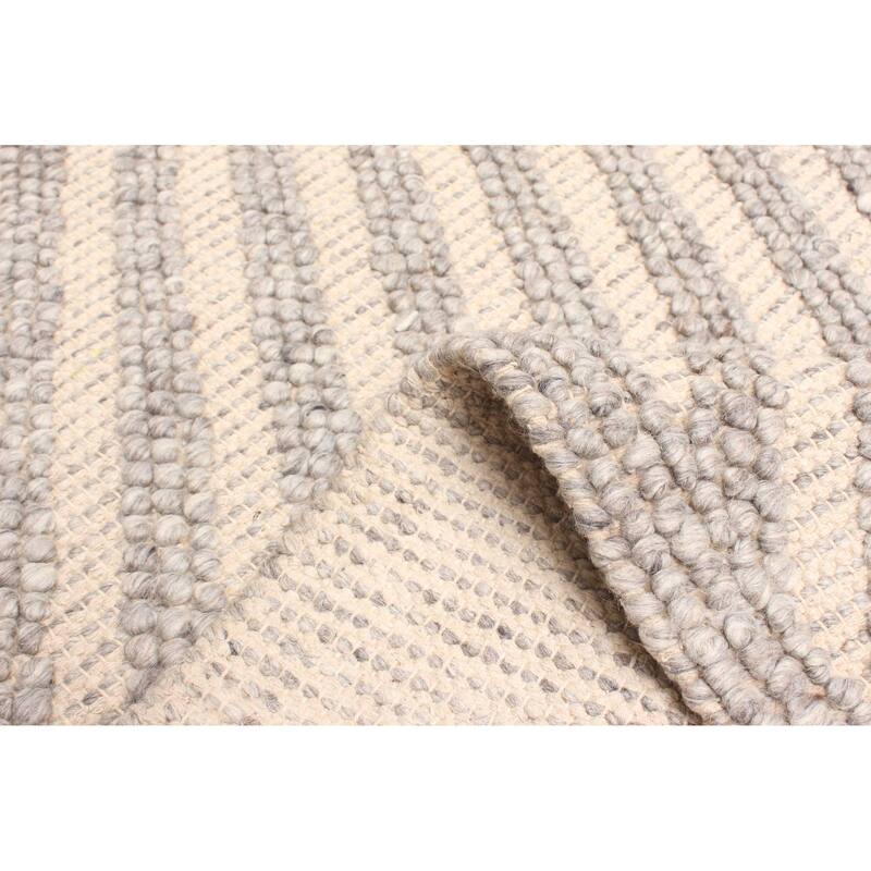 ECARPETGALLERY Braid weave Sienna Grey Wool Rug - 5'3 x 7'9