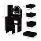 preview thumbnail 19 of 24, 5-Drawers Makeup Vanity Table Set with Lighted Mirror (PINK/BLACK) - 52"H