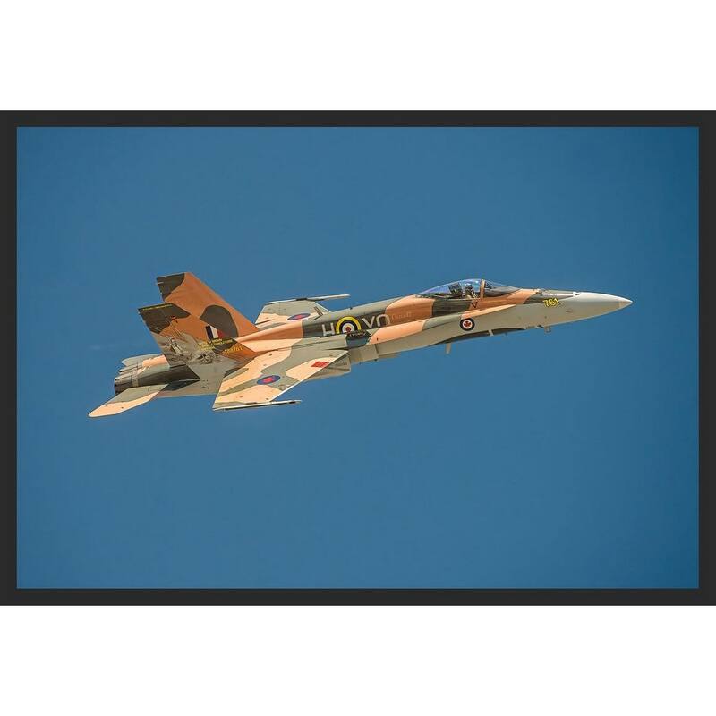 CF-18 Airplane in Flight Photography by Wayne Collamore Framed Poster - 24 x 36 Inch