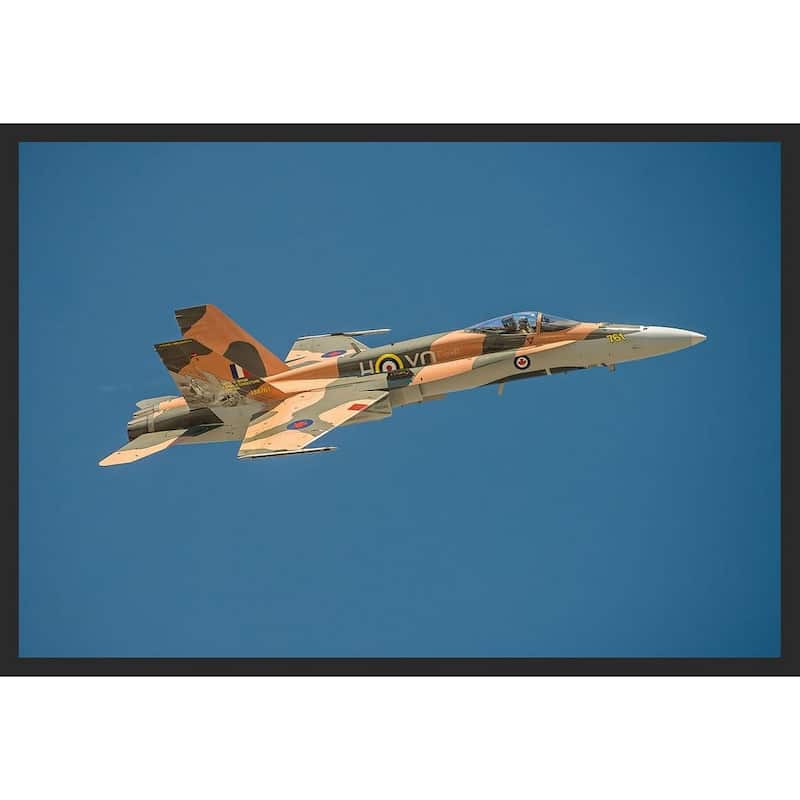 CF-18 Airplane in Flight Photography by Wayne Collamore Framed Poster