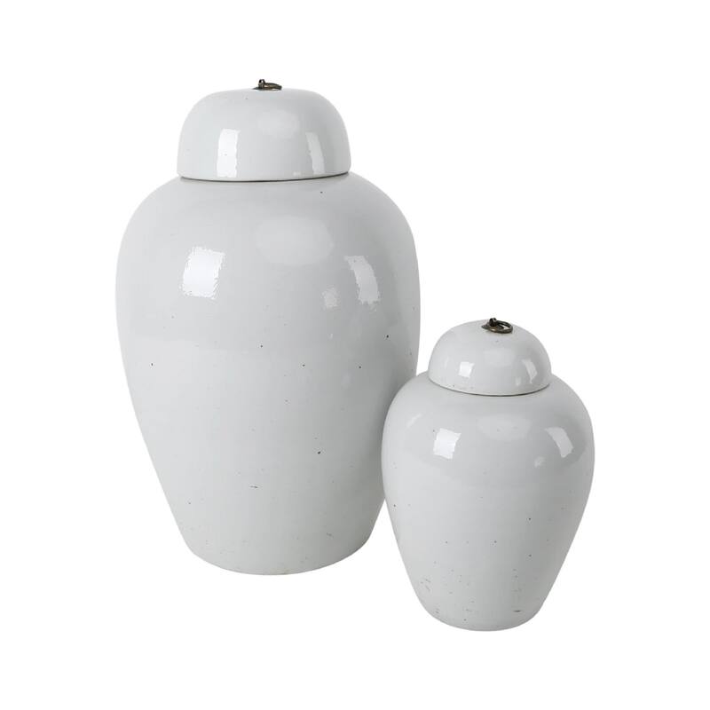 Artissance Off White Matte-Glazed Porcelain Clara Ginger Jar Small/Large