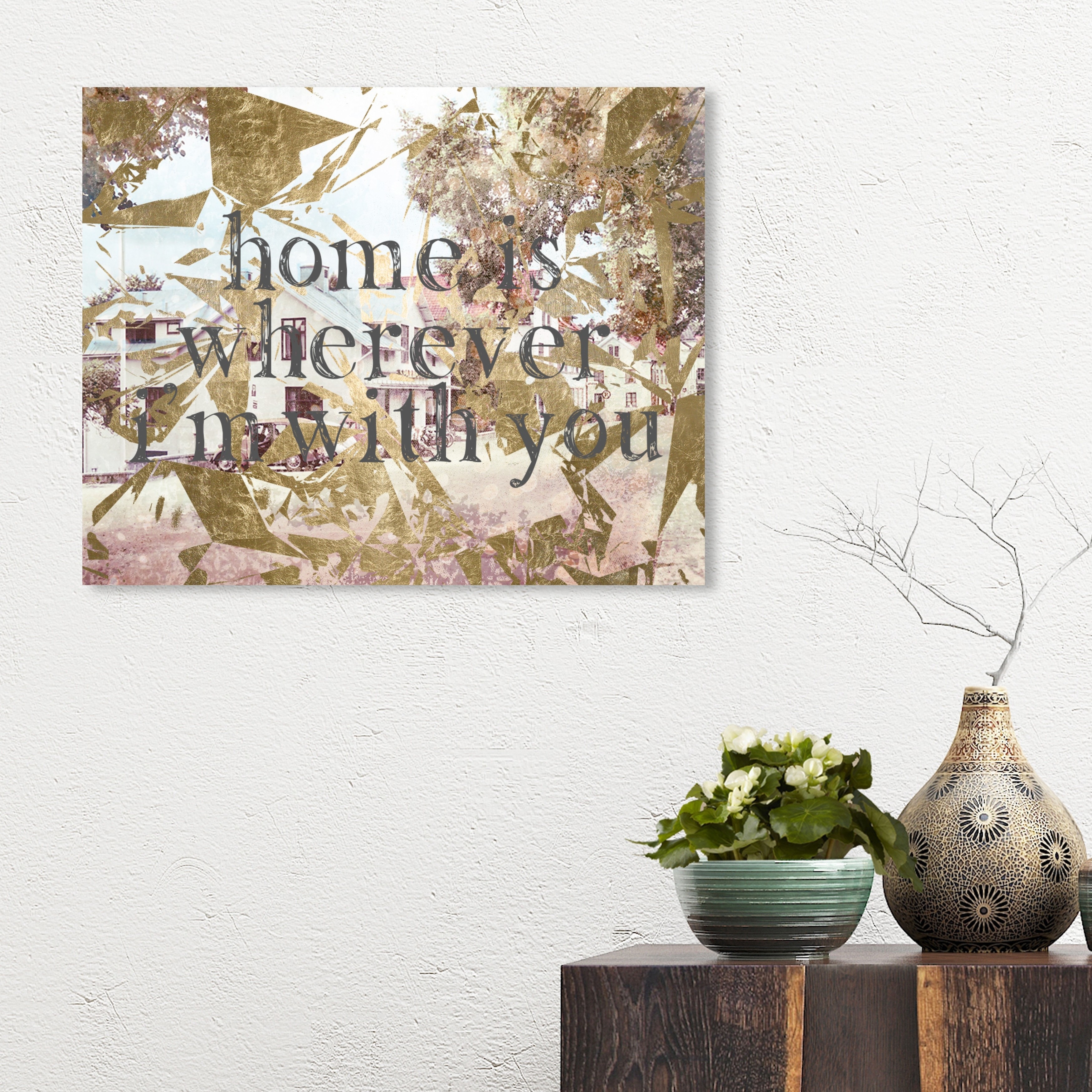 Oliver Gal 'Home is Wherever I'm With You' Typography and Quotes Wall Art  Canvas Print Love Quotes and Sayings - Gold, Red - Bed Bath \u0026 Beyond -  32376573, image size:3500x3500