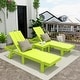 preview thumbnail 92 of 113, Shoreside Modern Poly Eco-Friendly All Weather Reclining Chaise Lounge With Wheels and Side Table (2-Piece Set)