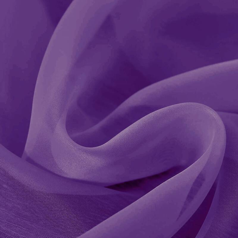 37" x 216" - Purple Sheer Window Scarf Valance Topper Draping Extra Long - 37" x 216"