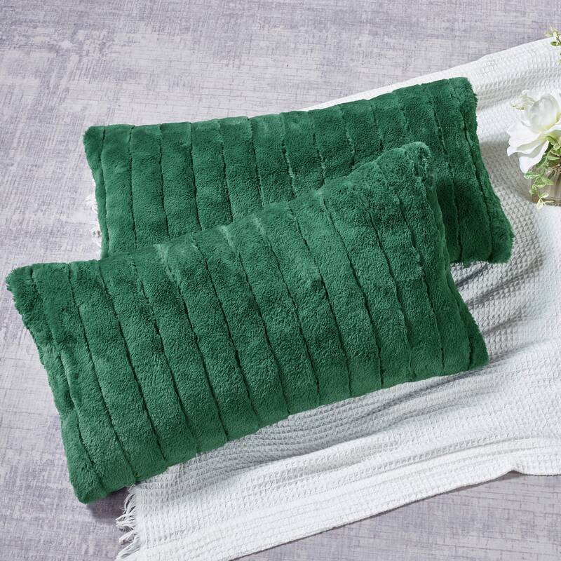 Serenta SuperMink Solid Color Throw Pillow Shell Cushion Cover Set