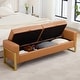 preview thumbnail 31 of 79, 66" Storage Bench King Size End of Bed with Double Lids and Gold Legs