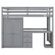 preview thumbnail 31 of 33, Full Size Twin Size Pine Wood Loft Bed with Wardrobe, Desk and Storage Drawers for Bedroom