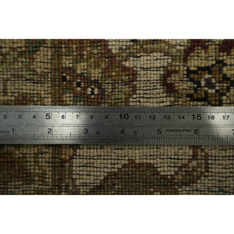 Hand Knotted Oriental 100% Wool Carpet Traditional All-Over Black Agra Area Rug - 9' 10'' X 8' 0''