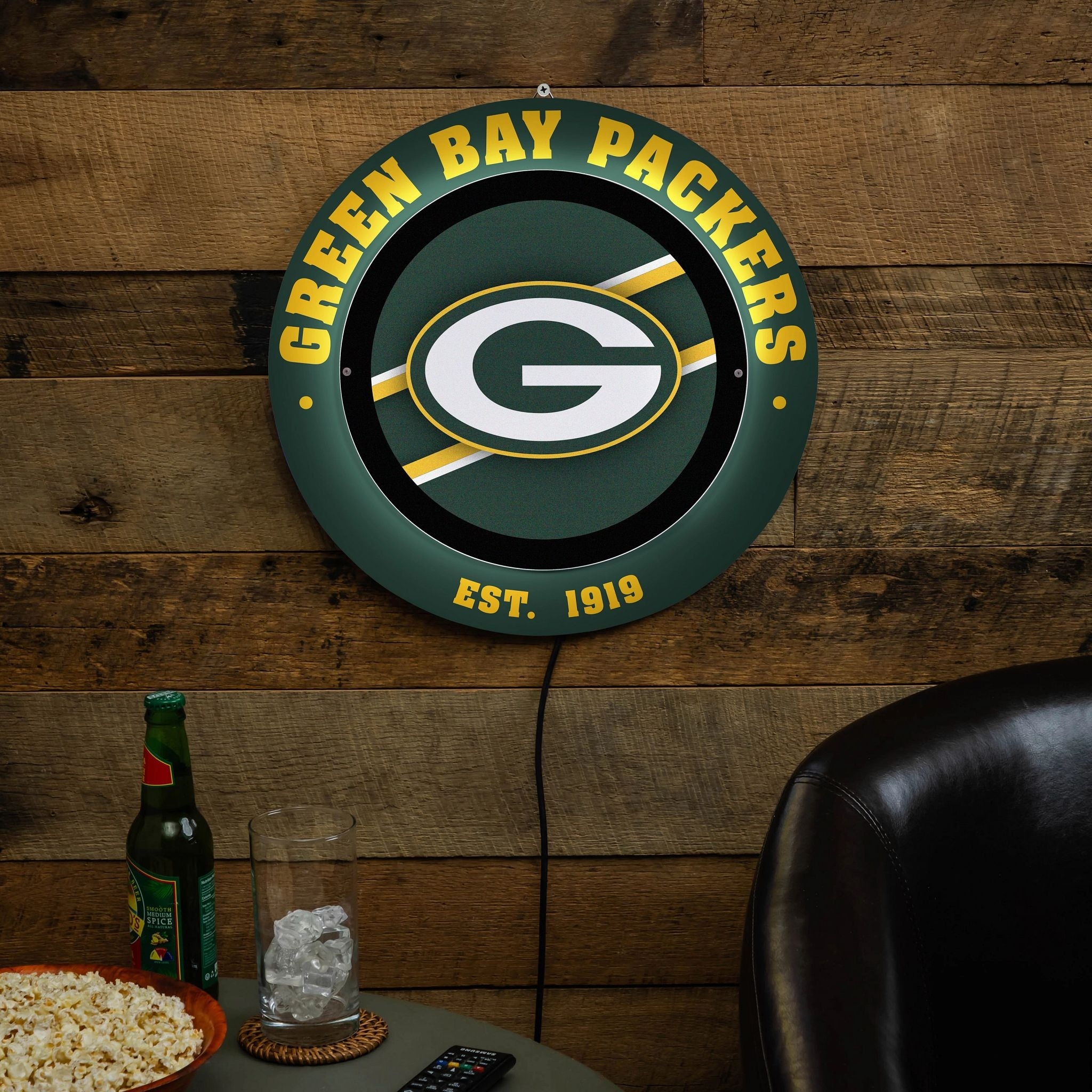 Green Bay Packers LED Metal Lit Wall Sign Decor