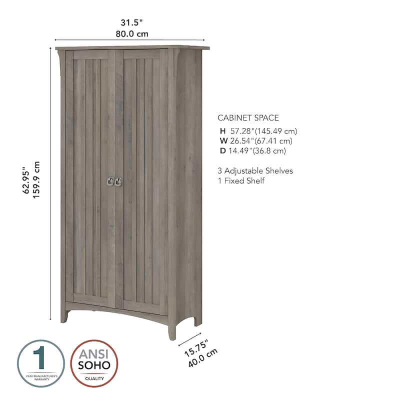 Salinas Tall Storage Cabinet with Doors by Bush Furniture
