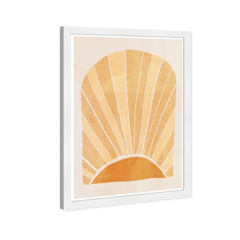 Wynwood Studio Prints Astronomy and Space Vibrant Sunrise Yellow and Mid-Century Modern Wall Art Canvas Print