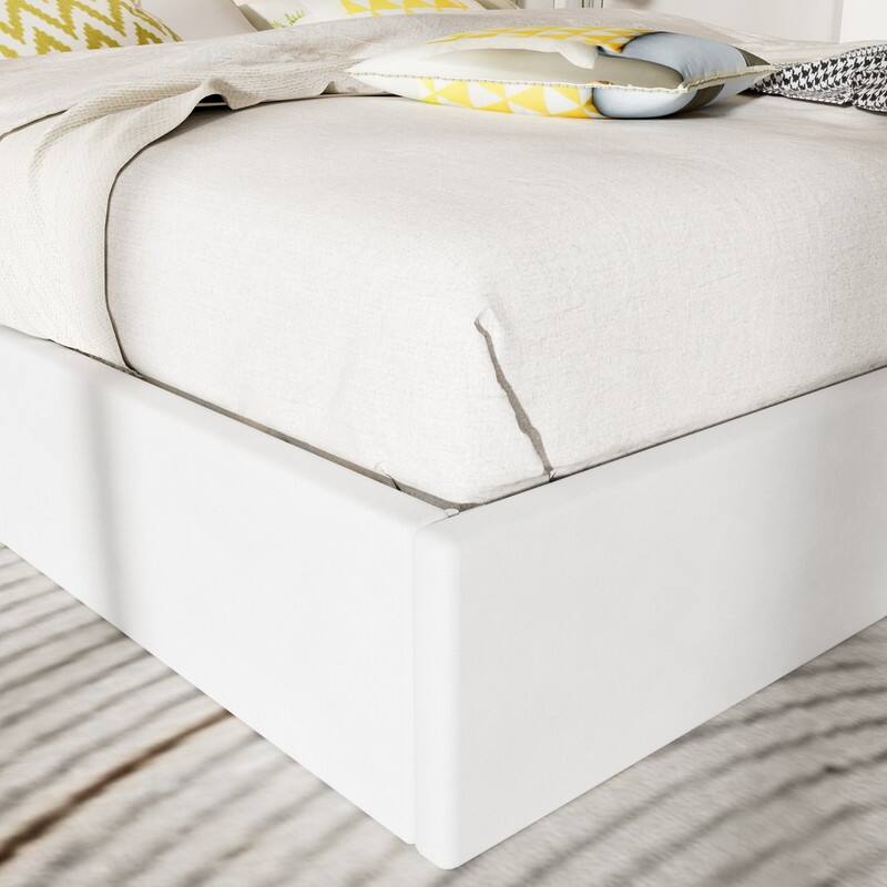 Plywood Frame Upholstered Platform Bed with Lift-up Storage