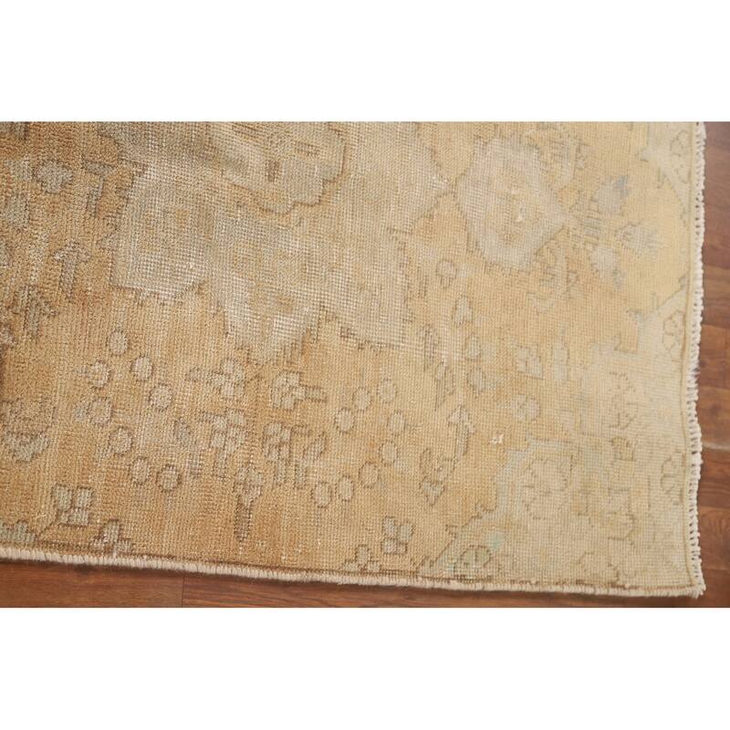 Hand Knotted Oriental 100% Wool Carpet Traditional Floral Yellow & Gold Tabriz Area Rug - 4' 2'' X 3' 0''