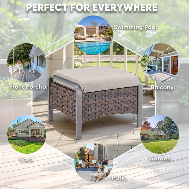 Pocassy Outdoor Sofa PE Wicker Furniture Set