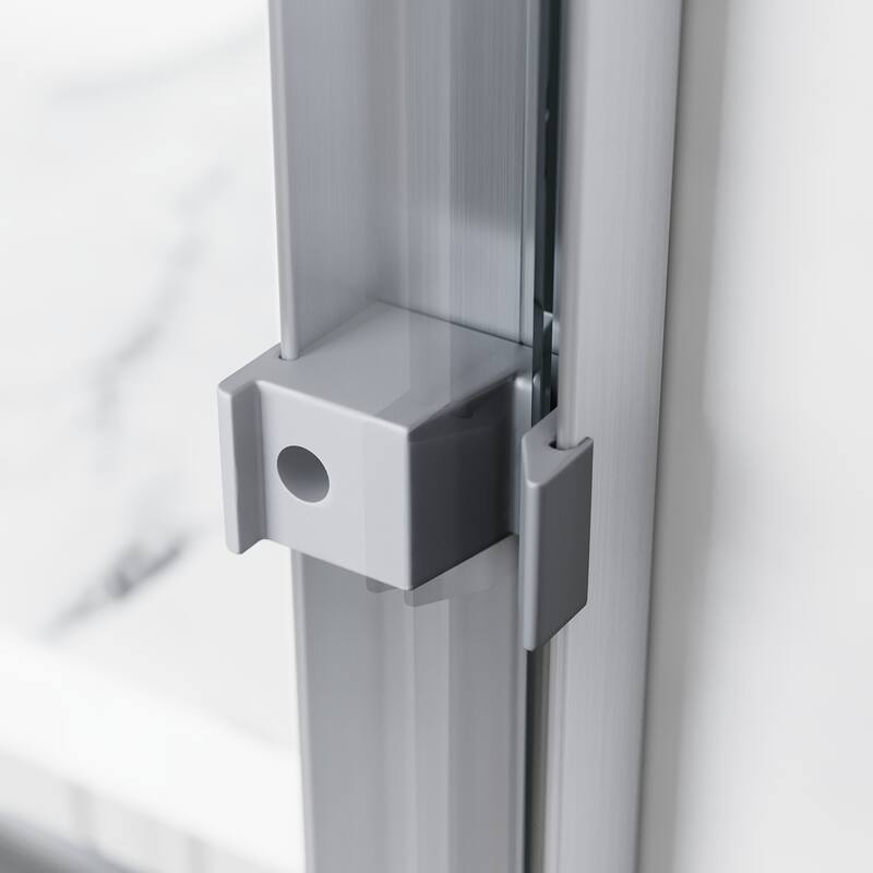 Elegant Double Sliding Shower Door 46.5 in.- 48 in. W x 72 in. H in Brushed Nickel Finish