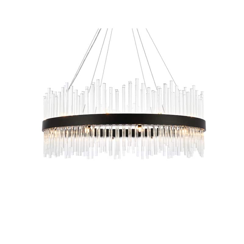 Indigo Home round crystal pendant in black