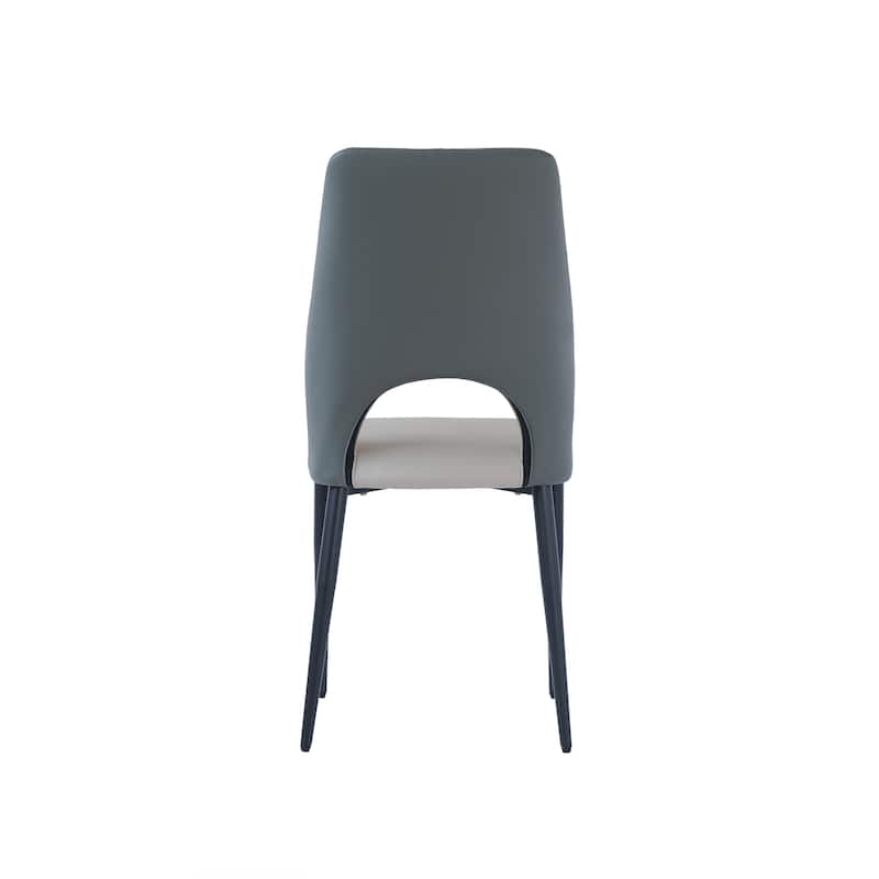 18" Modern Kitchen PU Leather Dining Chairs Set of 2 with Metal Legs