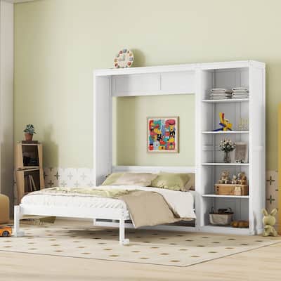 Versatile Murphy Bed with Shelves for Space Optimization and Comfort