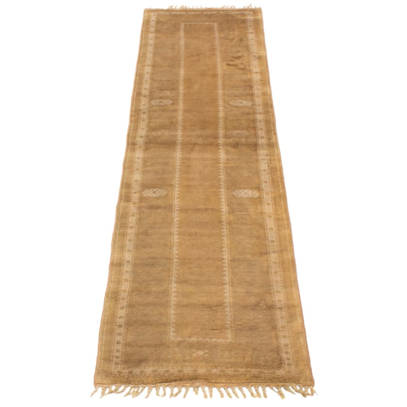 ECARPETGALLERY Hand-knotted Color Transition Olive Wool Rug - 2'7 x 9'5