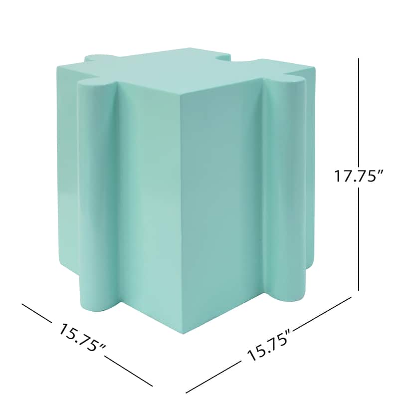 Christopher Knight Home - Sandy Puzzle Art Modern Outdoor Side Table with Modular Convex Edge Design