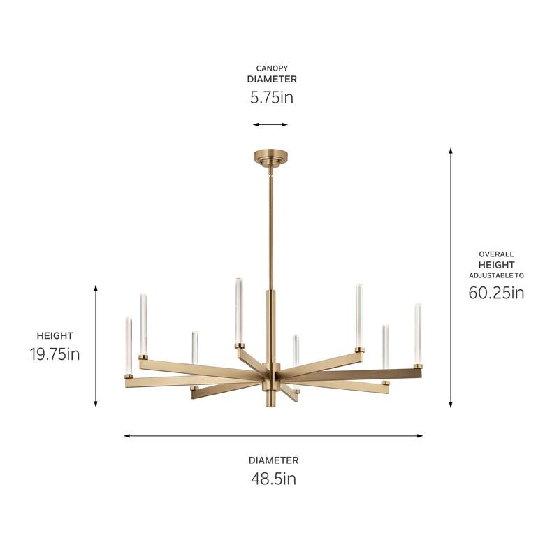 Kichler Lighting Sycara 48.5 in. 8-Light Integrated LED Chandelier