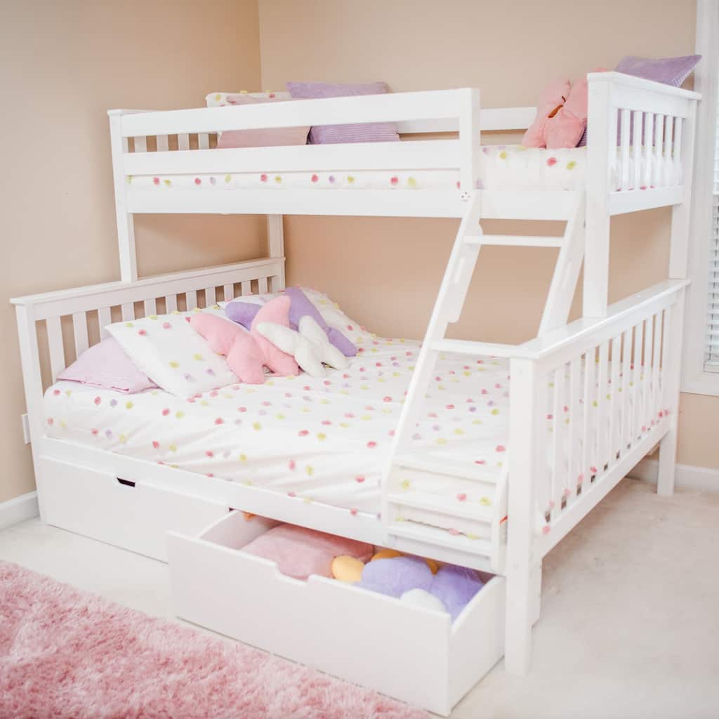 Max and Lily Twin XL over Queen Bunk Bed with Storage Drawers