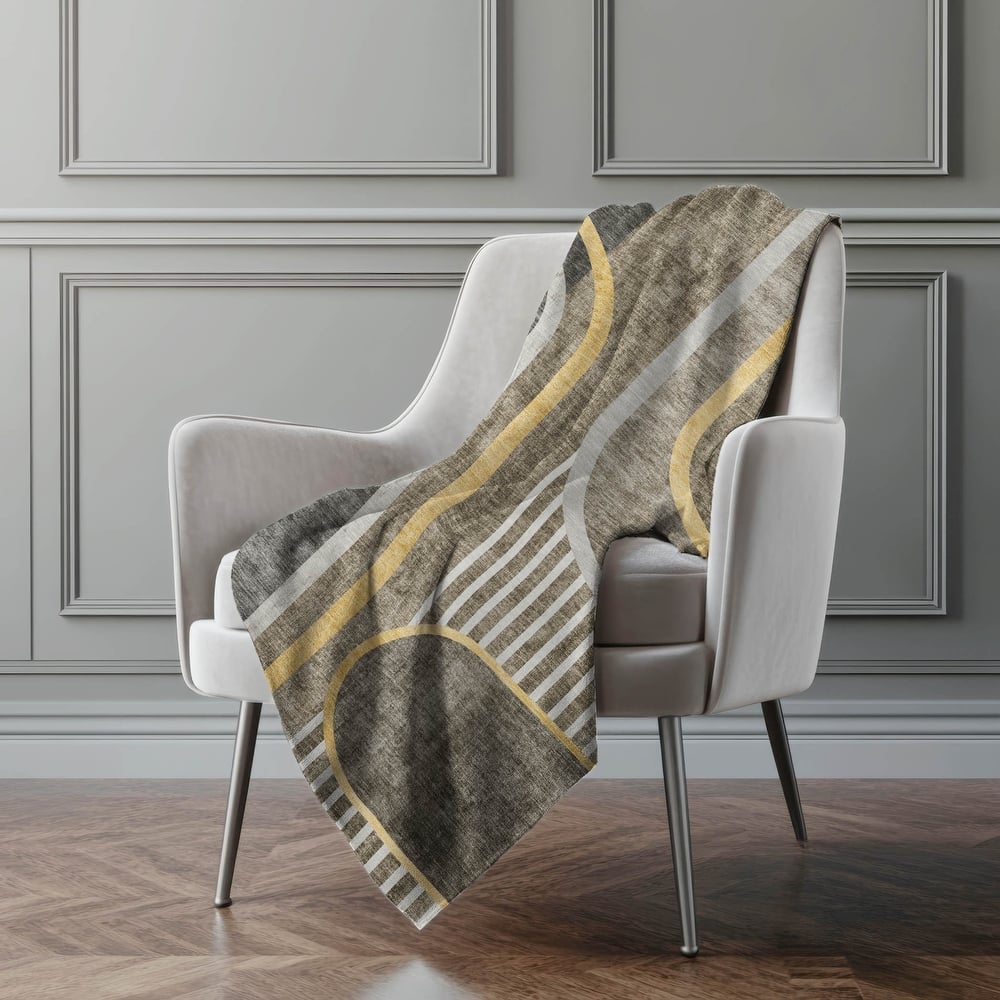 Premium Machine Washable Casual Contemporary Sherpa Throw Blanket