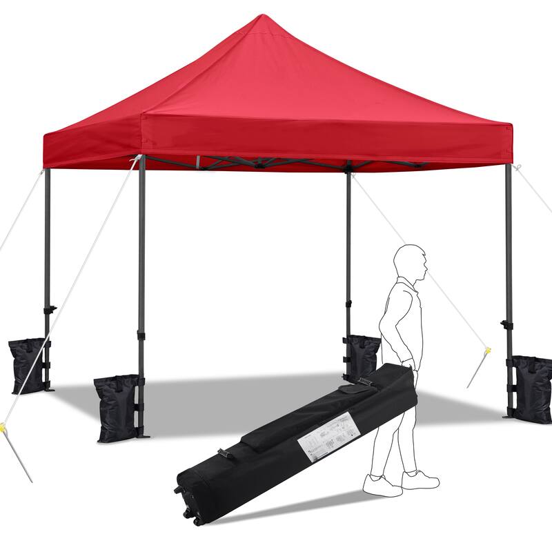 Yaheetech Adjustable Commercial Pop-up Canopy with Wheeled Carry Bag