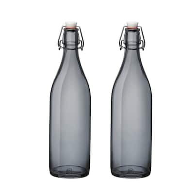 Bormioli Rocco Set of 2 Giara Glass Bottles with Leak Proof Lid