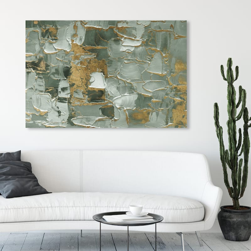 Wynwood Studio Canvas Abstract Sage Morning Green and Emerald Modern & Contemporary Wall Art Canvas Print - 36 x 54