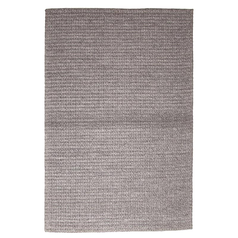 ECARPETGALLERY Braid weave Sienna Charcoal Wool Rug - 5'1 x 7'8