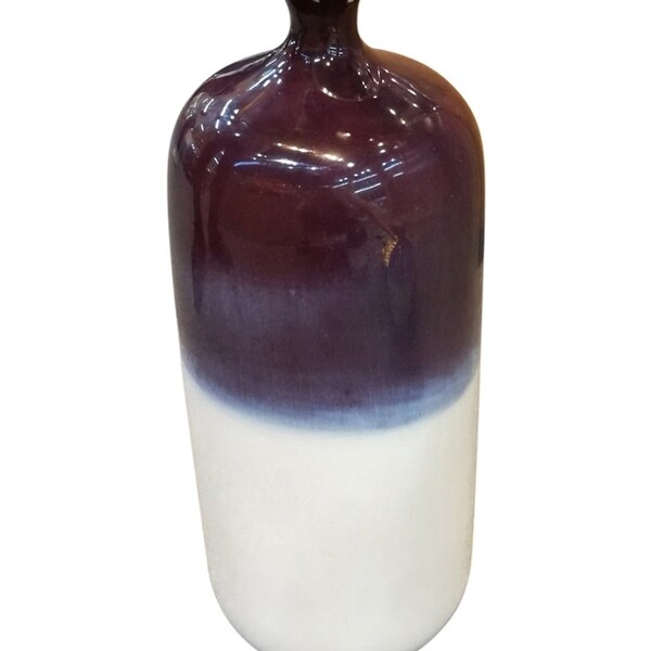 Modern Style Decorative Ceramic Vase, Purple & White