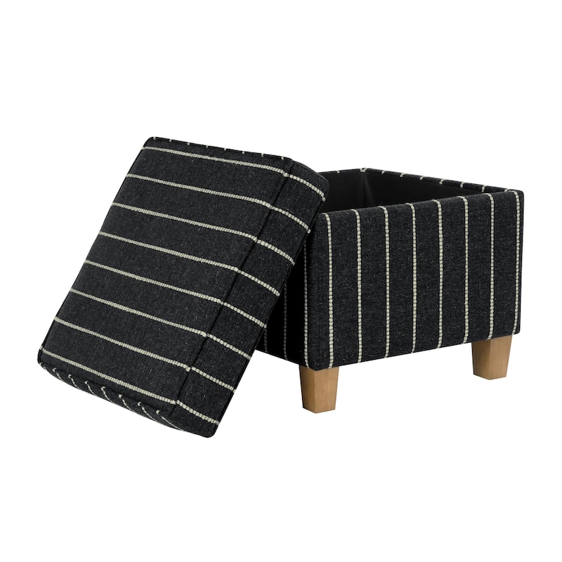 Carson Carrington Hassel Square Storage Ottoman Wood Legs