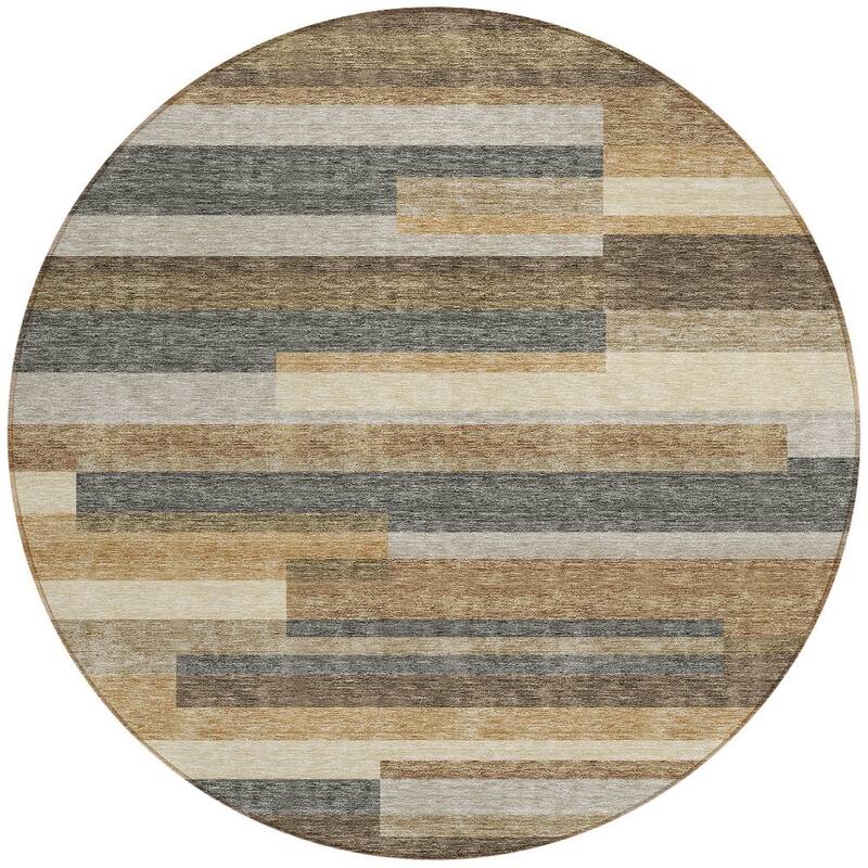 HomeRoots Striped Transitional Rectangle Outdoor Rug