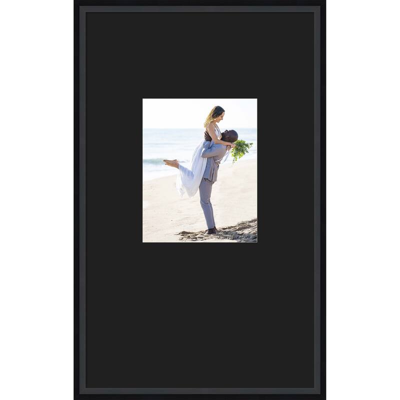 Lucie Black Framed Picture Frame, Photo Frame - 16x26 Matted Black 8x10 - Lucie Black