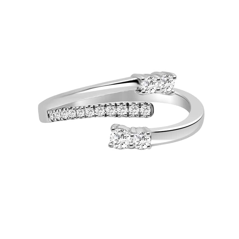 Auriya 14k Gold Lab Grown Round Diamond Open Bypass Ring 0.39 ct. tw. (F-G, VS)