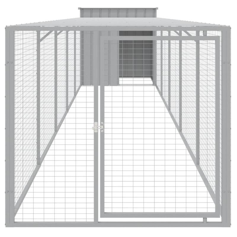 vidaXL Chicken Cage with Run Light Gray/Anthracite multisize Galvanized Steel