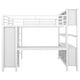 preview thumbnail 12 of 50, All-in-One Metal Loft Bed with L-Shaped Desk & Wardrobe, Bedrooms Bed Frame with Storage Cubes, Shelves, Full-Length Guardrails