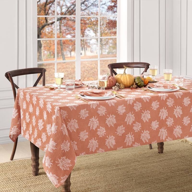 Falling Leaves Jacquard Tablecloth - Sienna - 60x84 Rectangle