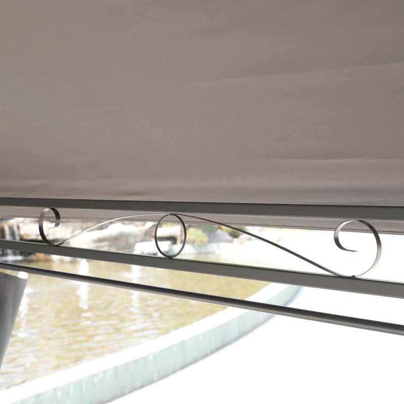 13 x 10 Outdoor Gazebo Canopy Tent With Ventilated Double Roof And Mosquito net for Lawn(Detachable Mesh Screen On All Sides)