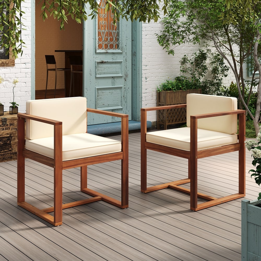 Kaysn Outdoor Acacia Wood Dining Chair (Set of 2) by Christopher Knight Home