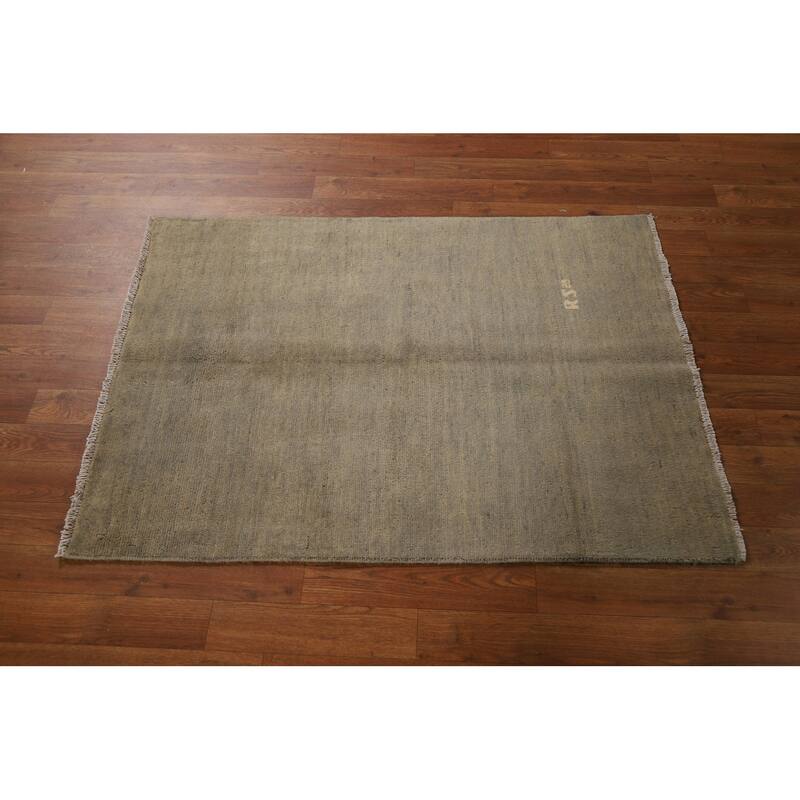 Modern Gabbeh Oriental Rug Hand-Knotted Nursery Wool Carpet - 2'10"x 3'10"