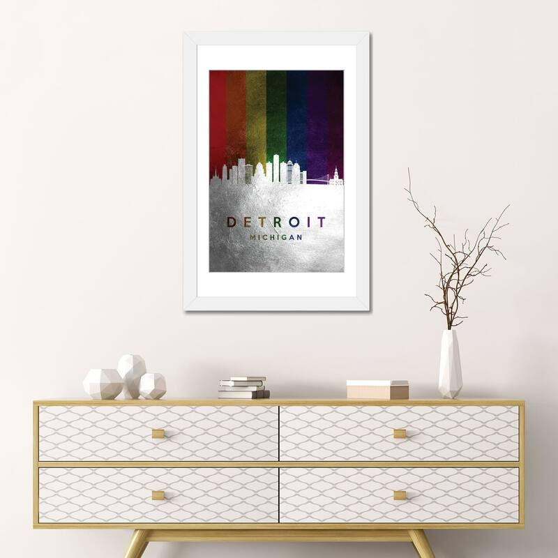 iCanvas "Detroit Michigan Spectrum Skyline" by Adrian Baldovino
